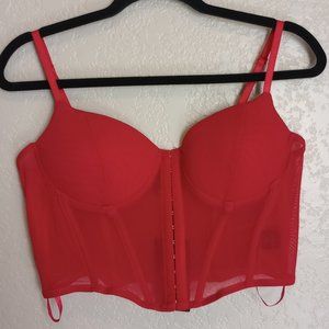 SAY WHAT Women's Size L Red Bustier Corset Top